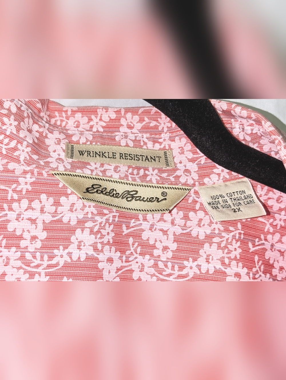 Eddie Bauer Pink Reddish Floral Button-Front - Picture 3 of 3